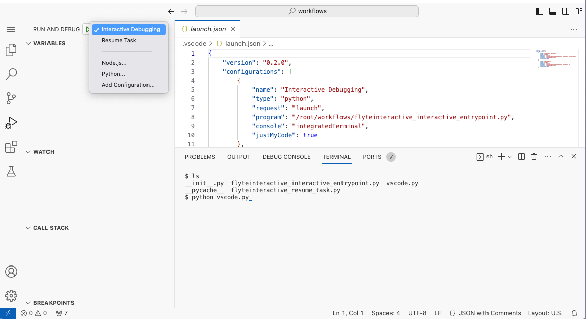 Interactive debugging